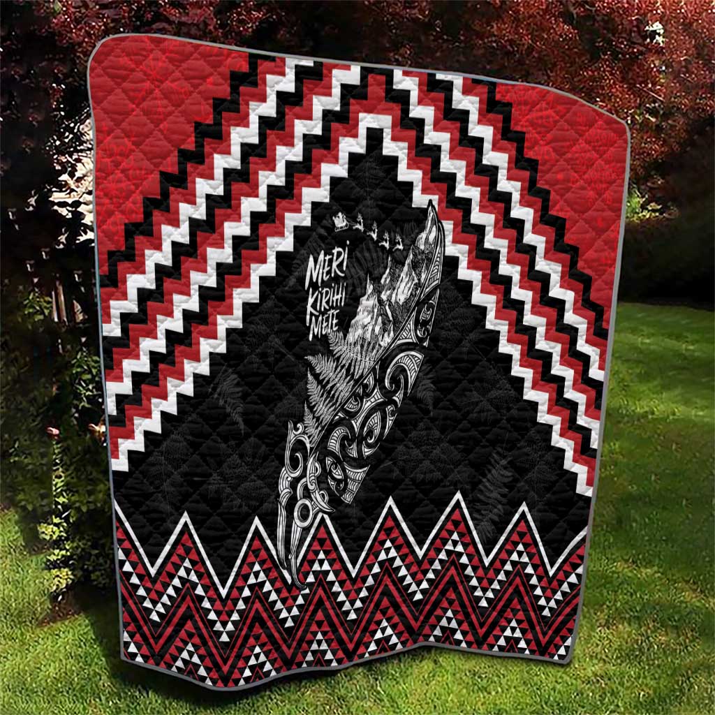 New Zealand Christmas Taniko Poutama Quilt Mountainscape Maori Fern - Vibe Hoodie