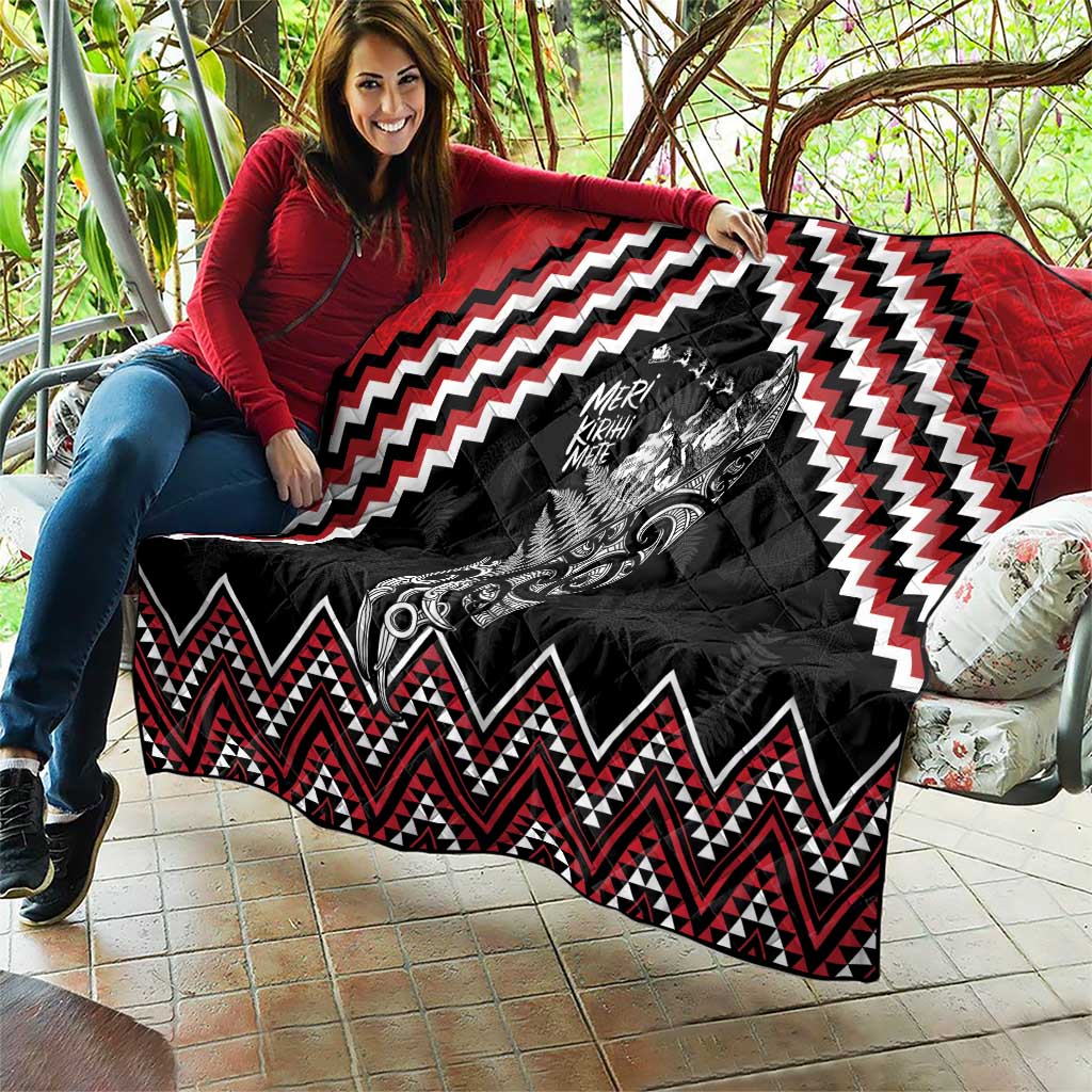 New Zealand Christmas Taniko Poutama Quilt Mountainscape Maori Fern - Vibe Hoodie
