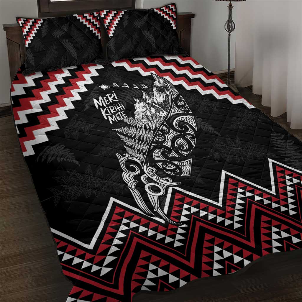 New Zealand Christmas Taniko Poutama Quilt Bed Set Mountainscape Maori Fern - Vibe Hoodie