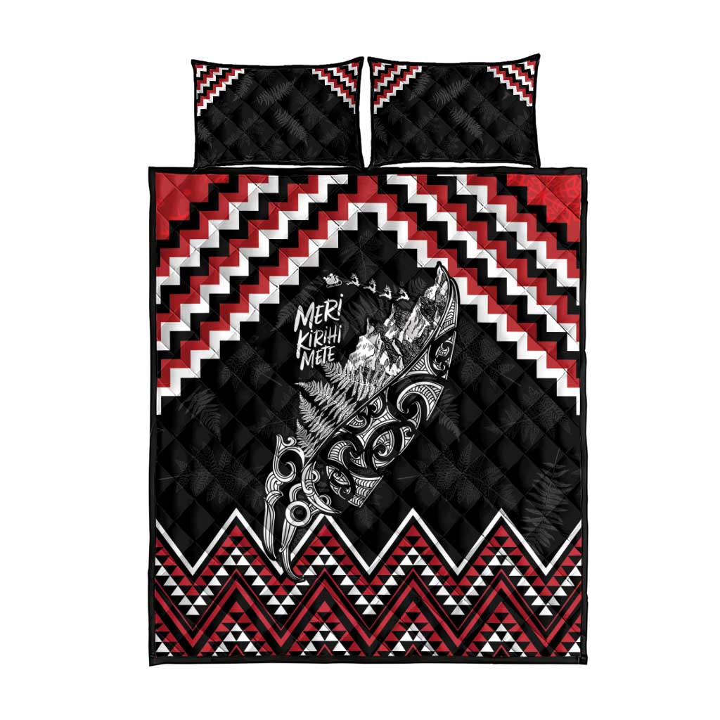 New Zealand Christmas Taniko Poutama Quilt Bed Set Mountainscape Maori Fern - Vibe Hoodie