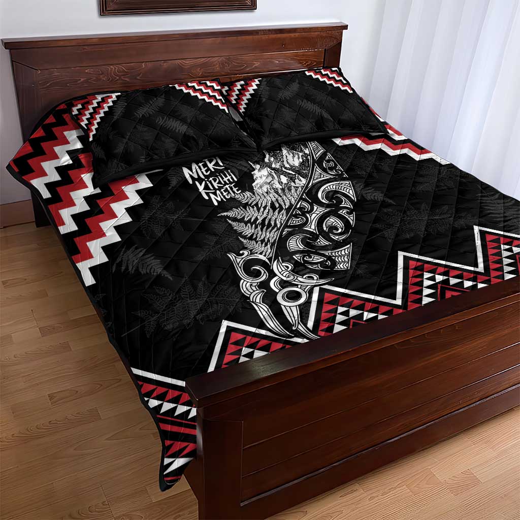 New Zealand Christmas Taniko Poutama Quilt Bed Set Mountainscape Maori Fern - Vibe Hoodie