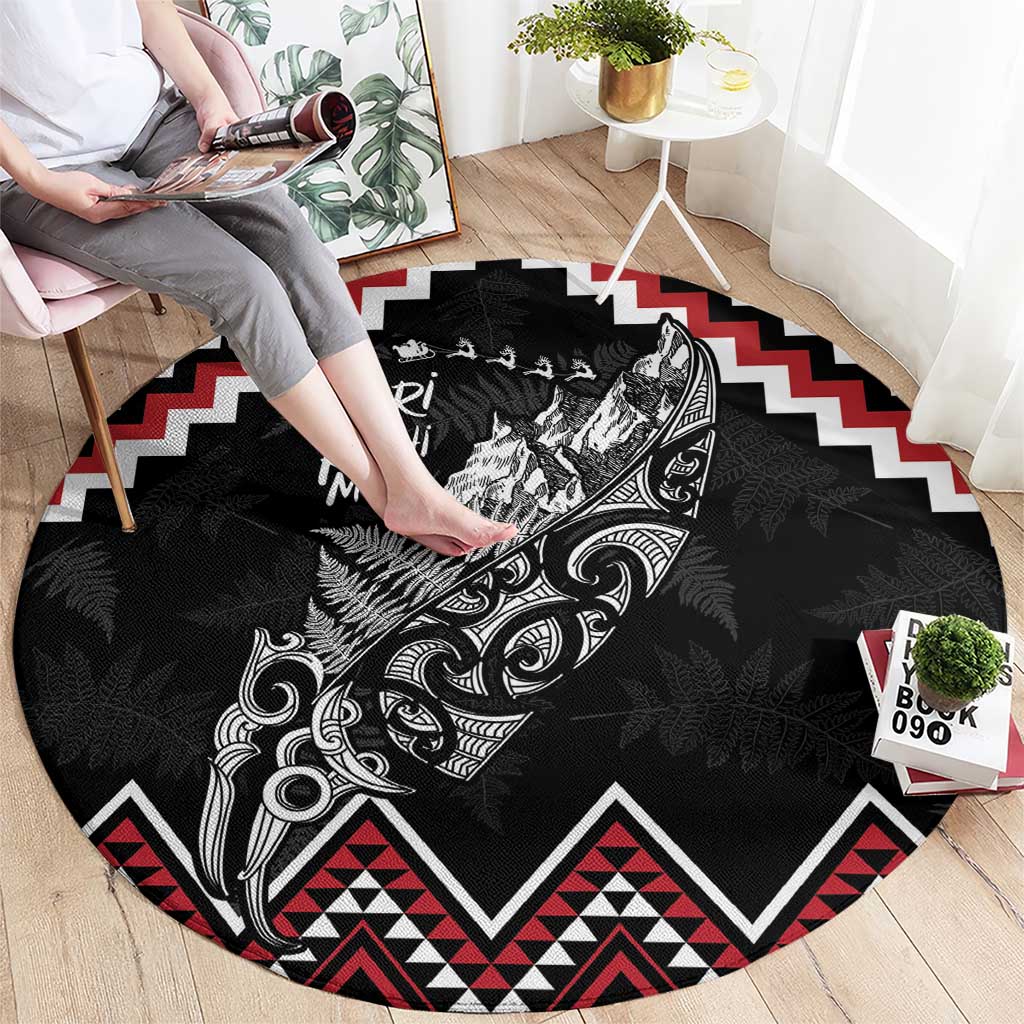 New Zealand Christmas Taniko Poutama Round Carpet Mountainscape Maori Fern - Vibe Hoodie