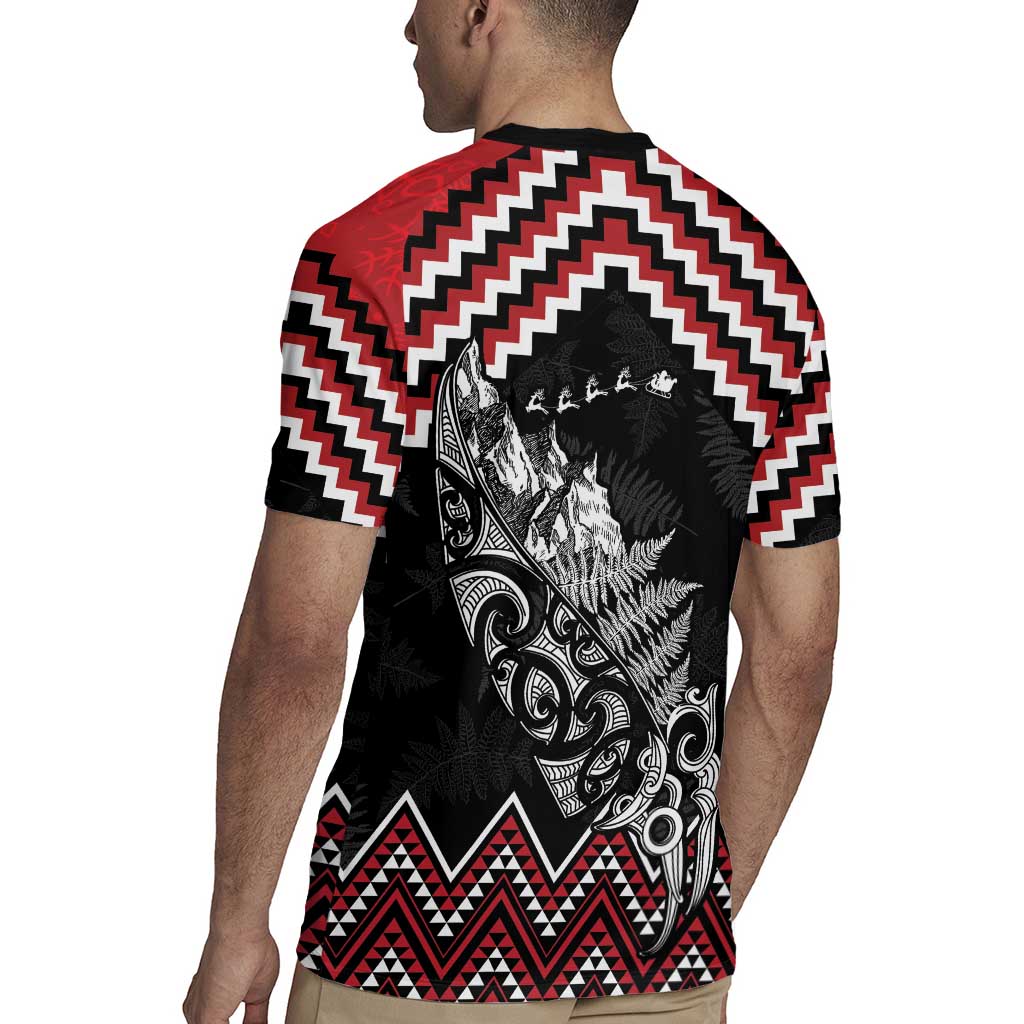 New Zealand Christmas Taniko Poutama Rugby Jersey Mountainscape Maori Fern - Vibe Hoodie