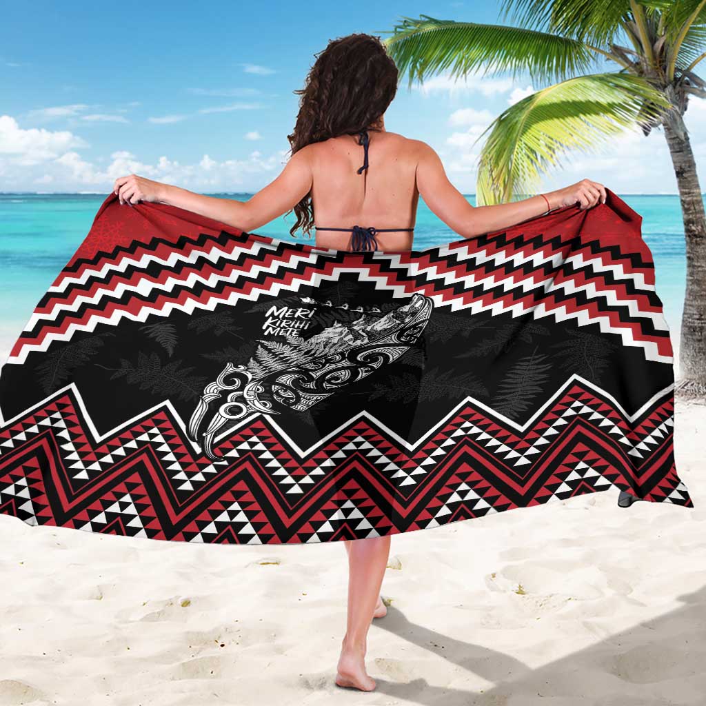 New Zealand Christmas Taniko Poutama Sarong Mountainscape Maori Fern - Vibe Hoodie