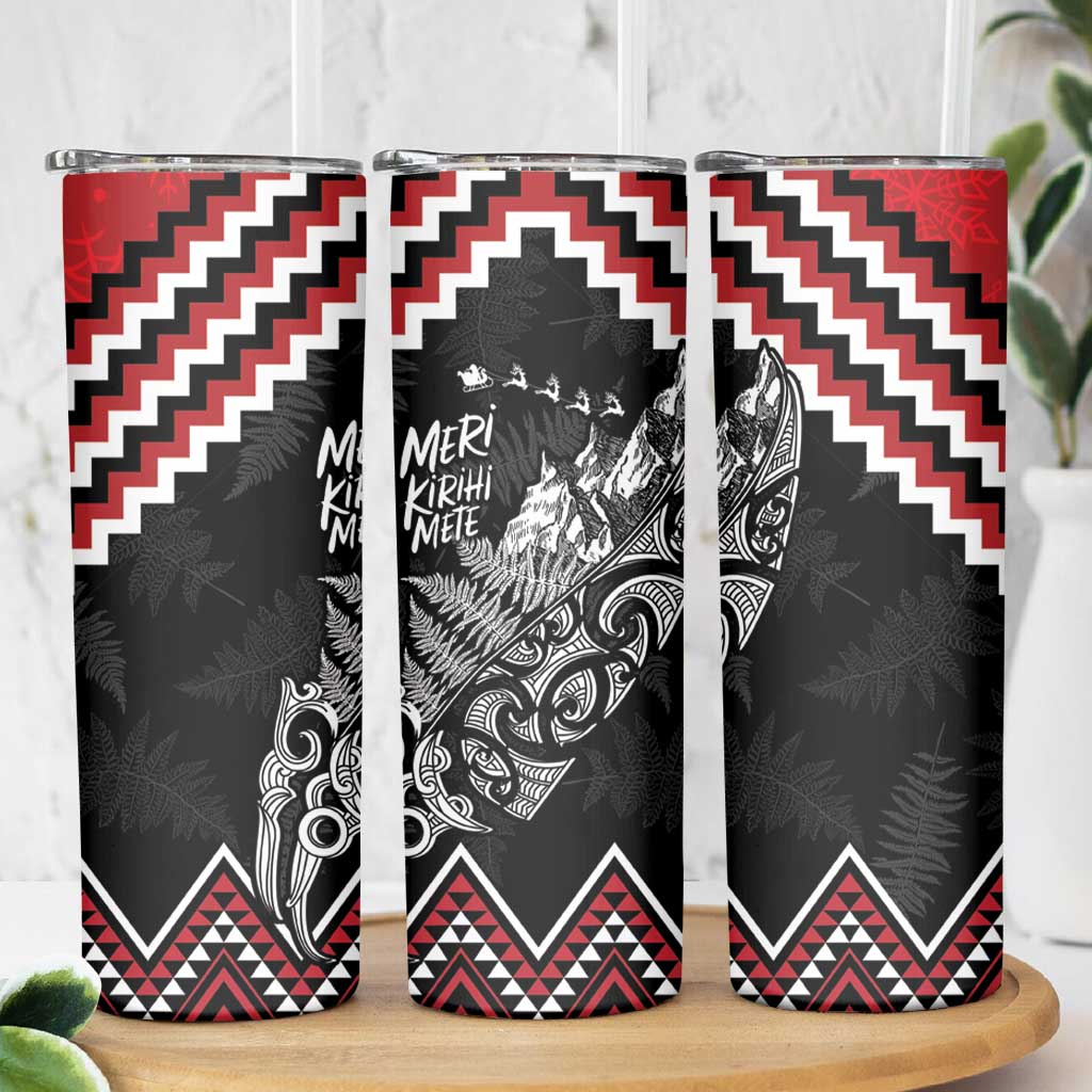 New Zealand Christmas Taniko Poutama Skinny Tumbler Mountainscape Maori Fern - Vibe Hoodie