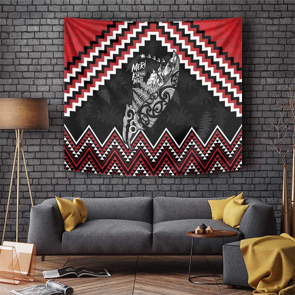 New Zealand Christmas Taniko Poutama Tapestry Mountainscape Maori Fern - Vibe Hoodie