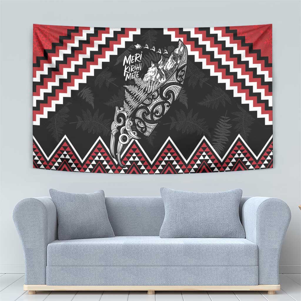 New Zealand Christmas Taniko Poutama Tapestry Mountainscape Maori Fern - Vibe Hoodie