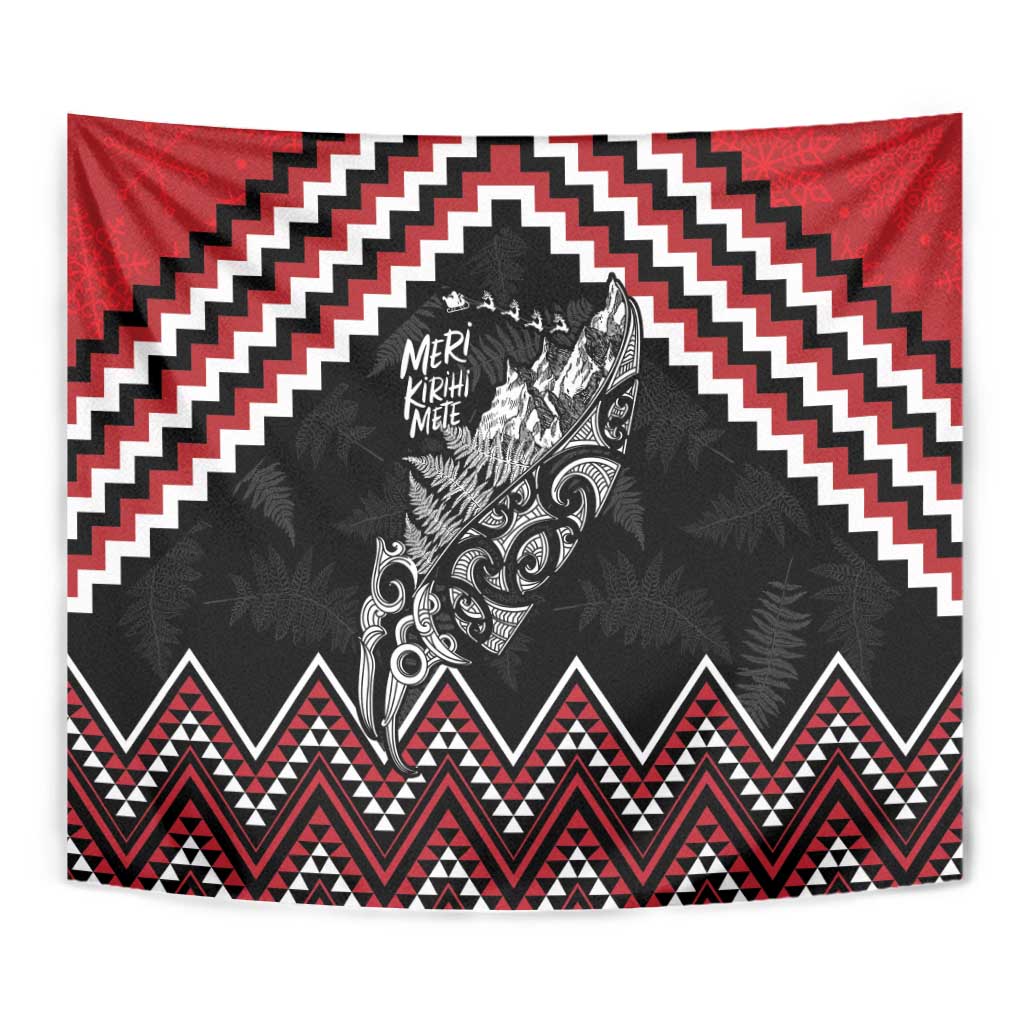 New Zealand Christmas Taniko Poutama Tapestry Mountainscape Maori Fern - Vibe Hoodie