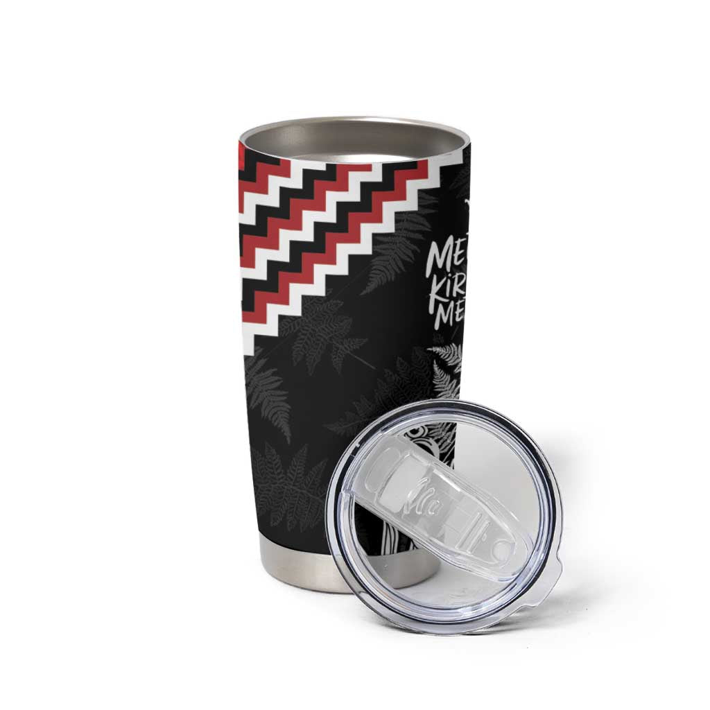 New Zealand Christmas Taniko Poutama Tumbler Cup Mountainscape Maori Fern - Vibe Hoodie