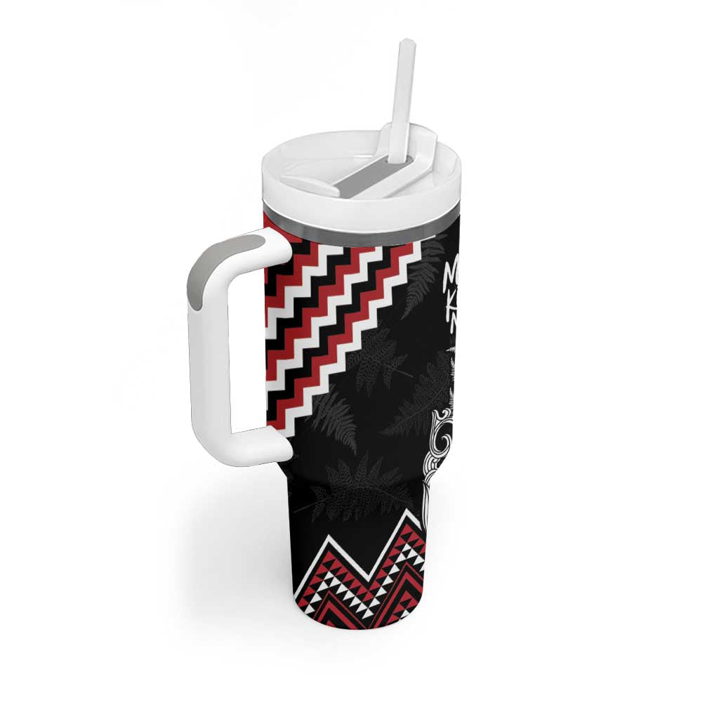 New Zealand Christmas Taniko Poutama Tumbler With Handle Mountainscape Maori Fern - Vibe Hoodie