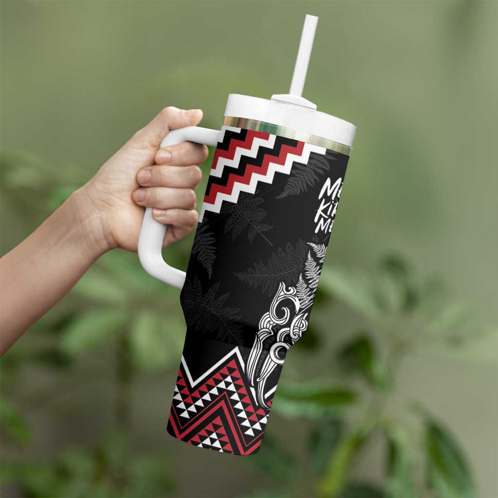 New Zealand Christmas Taniko Poutama Tumbler With Handle Mountainscape Maori Fern - Vibe Hoodie