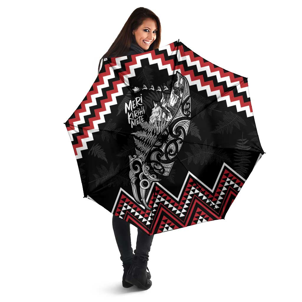 New Zealand Christmas Taniko Poutama Umbrella Mountainscape Maori Fern - Vibe Hoodie