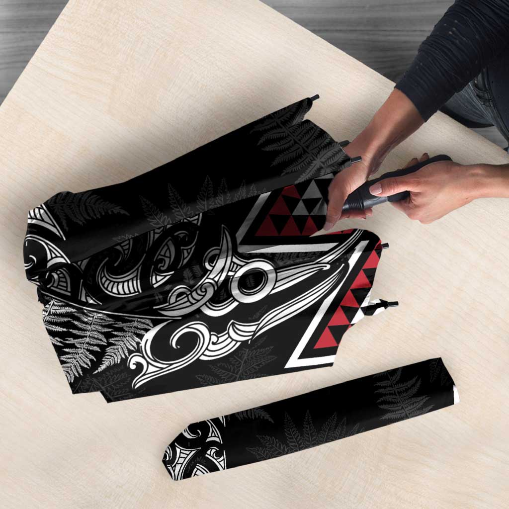 New Zealand Christmas Taniko Poutama Umbrella Mountainscape Maori Fern - Vibe Hoodie