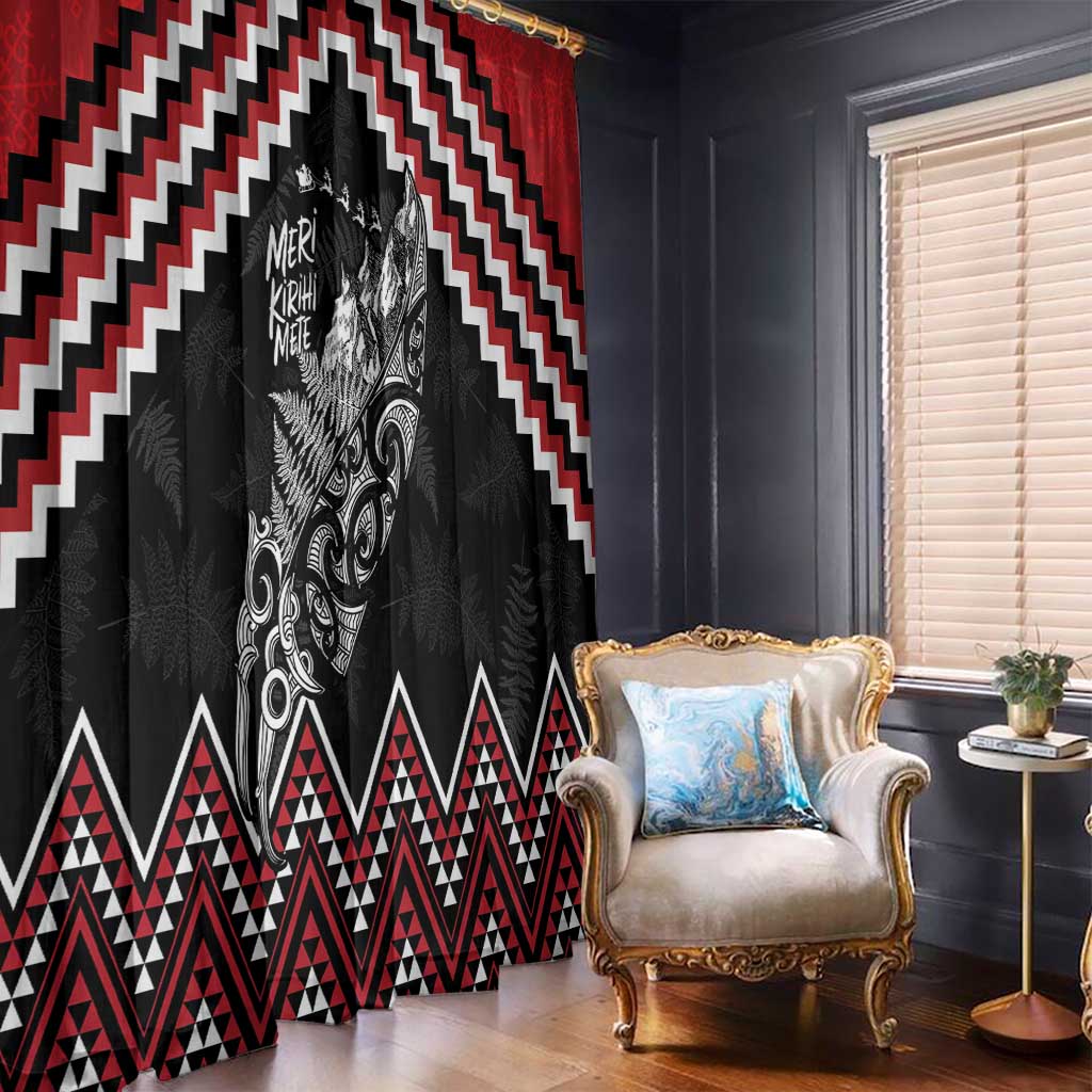 New Zealand Christmas Taniko Poutama Window Curtain Mountainscape Maori Fern - Vibe Hoodie