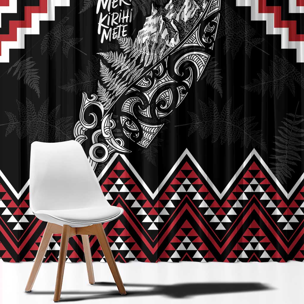 New Zealand Christmas Taniko Poutama Window Curtain Mountainscape Maori Fern - Vibe Hoodie