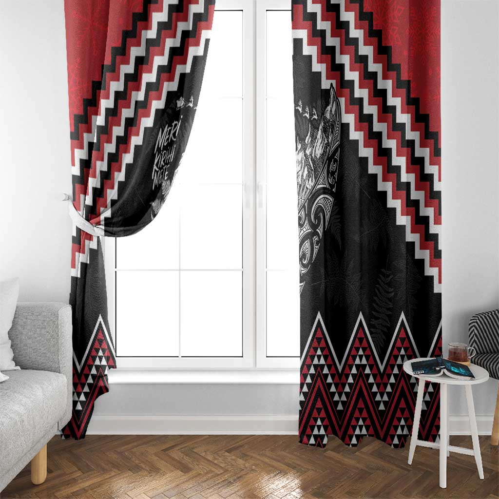 New Zealand Christmas Taniko Poutama Window Curtain Mountainscape Maori Fern - Vibe Hoodie