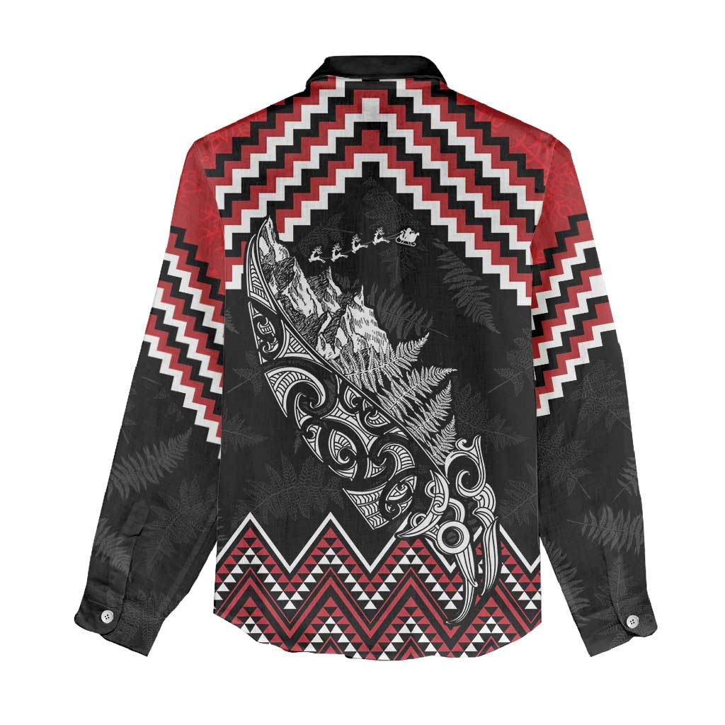 New Zealand Christmas Taniko Poutama Women Casual Shirt Mountainscape Maori Fern - Vibe Hoodie