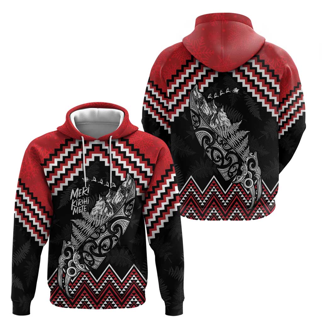 New Zealand Christmas Taniko Poutama Zip Hoodie Mountainscape Maori Fern - Vibe Hoodie
