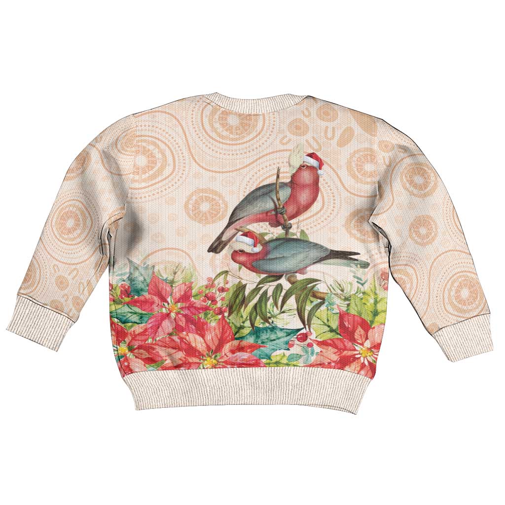 Merry Christmas Aussie Aboriginal Kid Ugly Christmas Sweater Rosebreasted Cockatoo Pastel - Vibe Hoodie