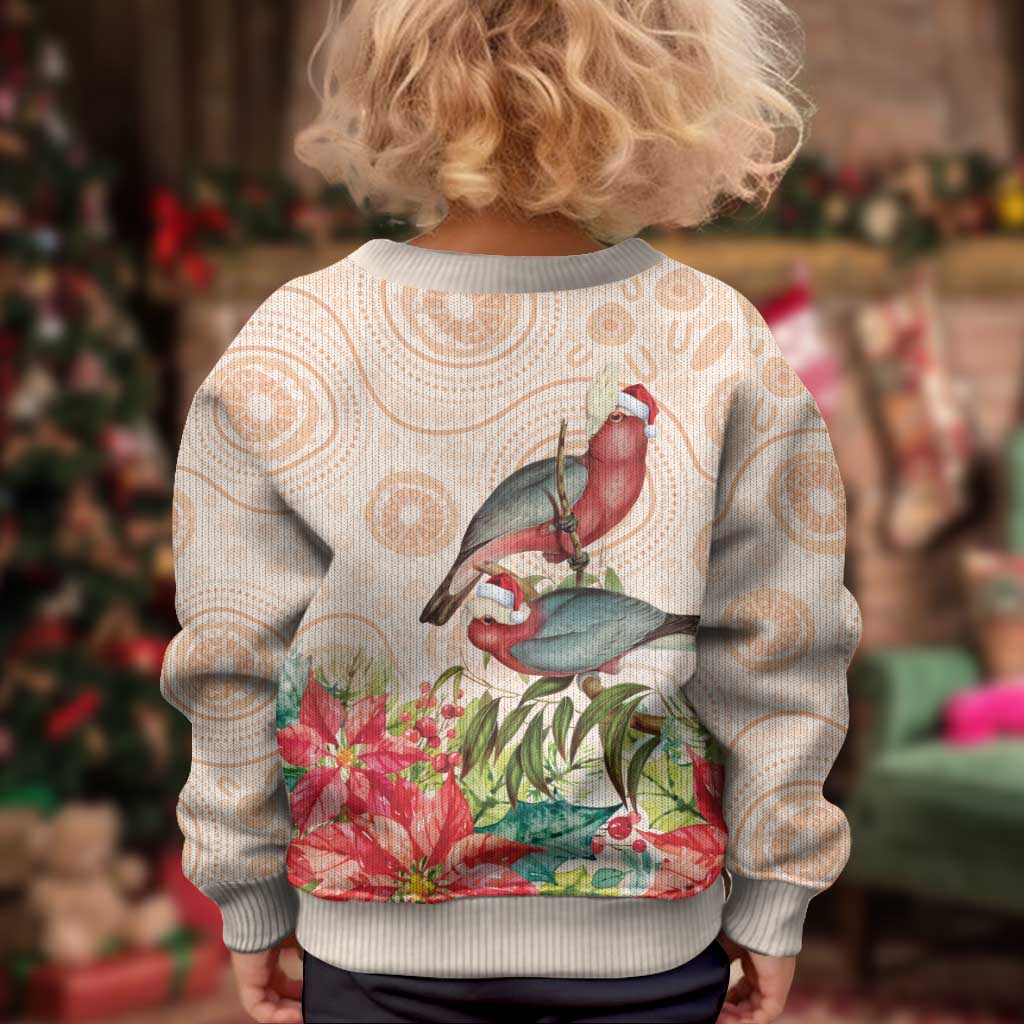 Merry Christmas Aussie Aboriginal Kid Ugly Christmas Sweater Rosebreasted Cockatoo Pastel - Vibe Hoodie
