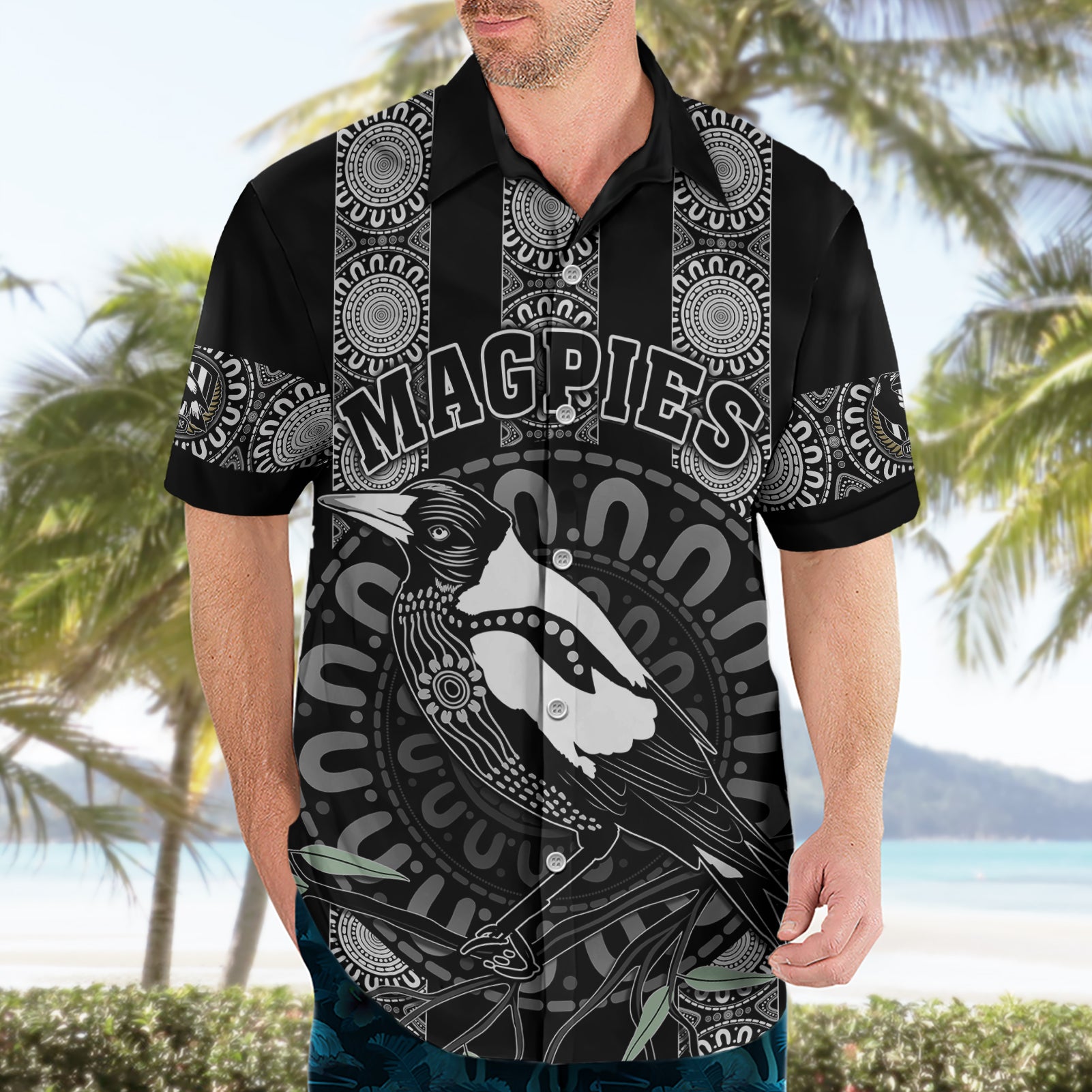 Personalised Collingwood Football Hawaiian Shirt Champions GO Magpies - Vibe Hoodie Shop