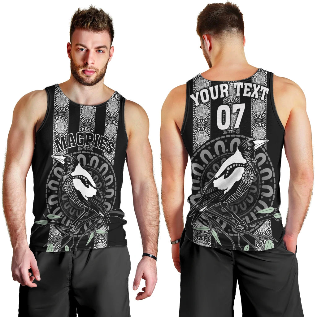 Personalised Collingwood Football Men Tank Top Champions GO Magpies - Vibe Hoodie Shop