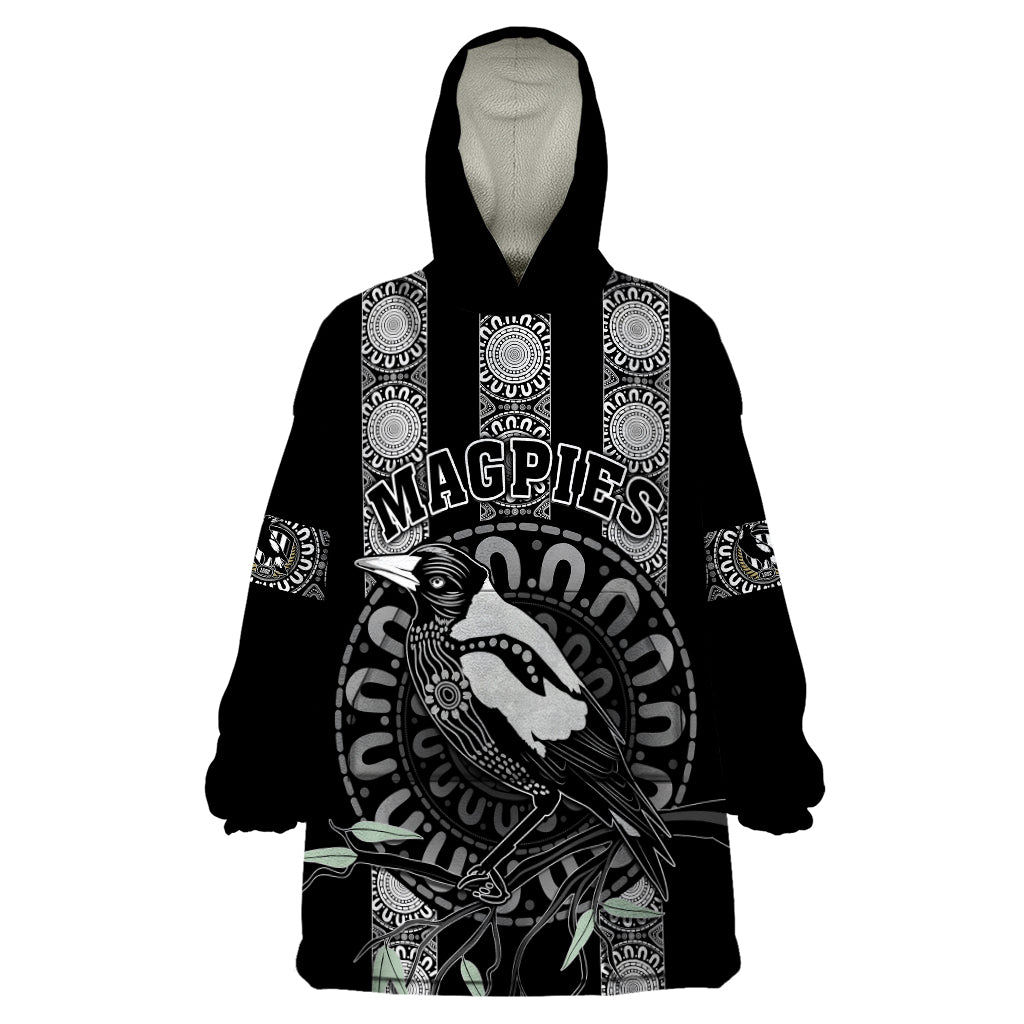 Personalised Collingwood Football Wearable Blanket Hoodie Champions GO Magpies - Vibe Hoodie Shop