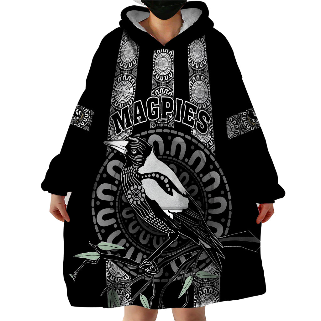 Personalised Collingwood Football Wearable Blanket Hoodie Champions GO Magpies - Vibe Hoodie Shop