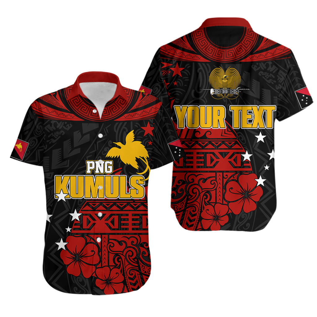 Personalised PNG Kumuls Rugby Hawaiian Shirt Motuan Mix Patterns - Vibe Hoodie Shop