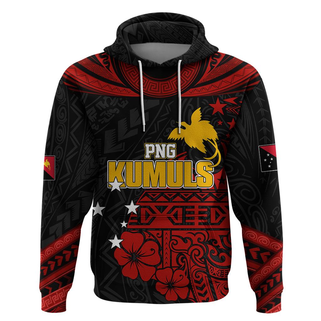 Personalised PNG Kumuls Rugby Hoodie Motuan Mix Patterns LT7 - Vibe Hoodie Shop