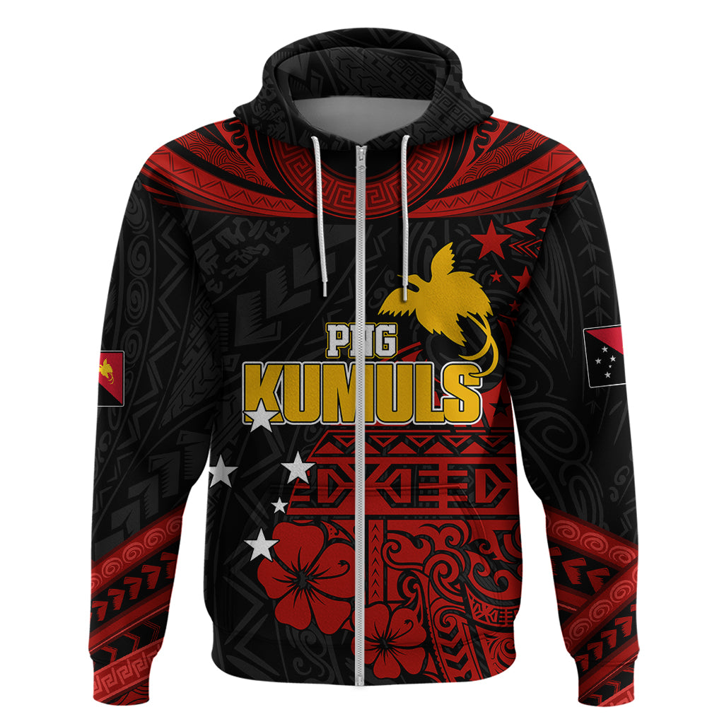 Personalised PNG Kumuls Rugby Hoodie Motuan Mix Patterns LT7 - Vibe Hoodie Shop