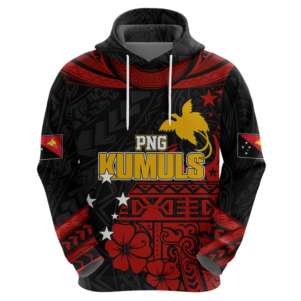 Personalised PNG Kumuls Rugby Hoodie Motuan Mix Patterns LT7 - Vibe Hoodie Shop