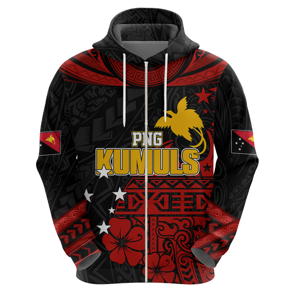 Personalised PNG Kumuls Rugby Hoodie Motuan Mix Patterns LT7 - Vibe Hoodie Shop