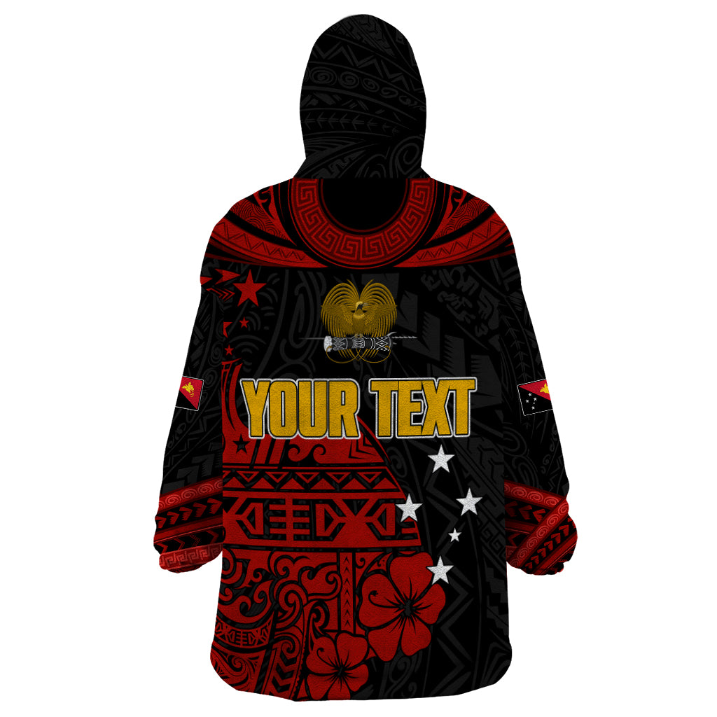 Personalised PNG Kumuls Rugby Wearable Blanket Hoodie Motuan Mix Patterns - Vibe Hoodie Shop