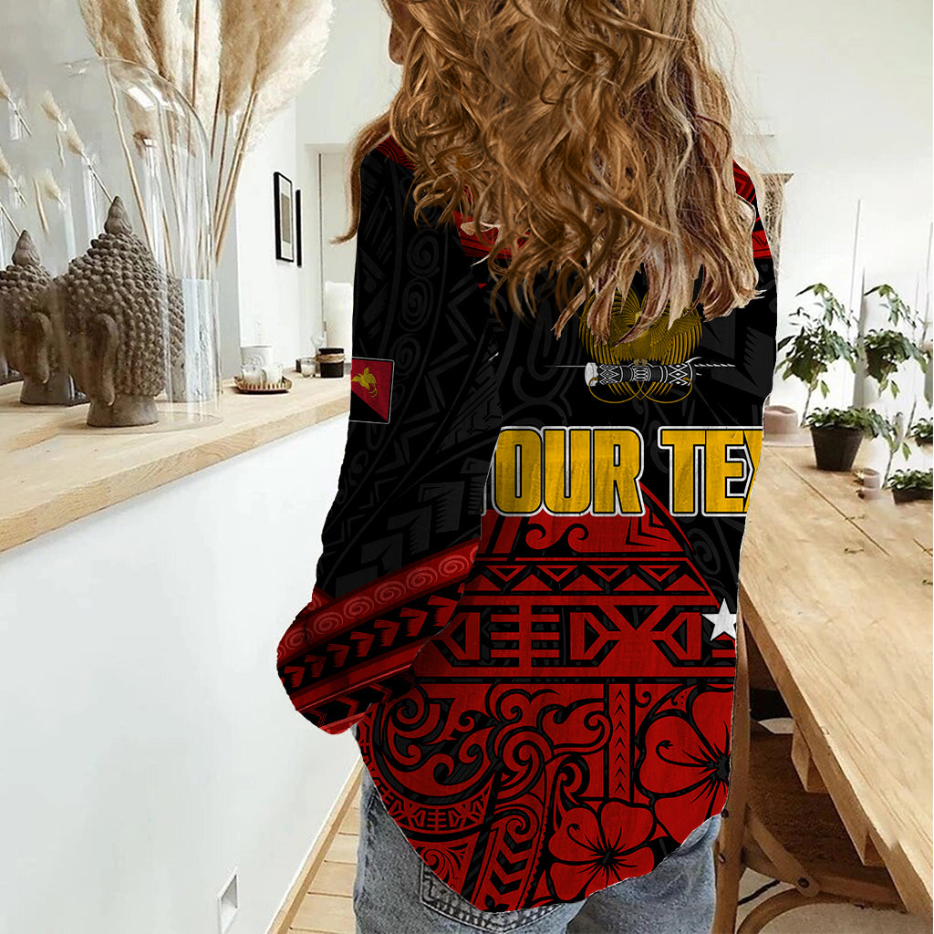 Personalised PNG Kumuls Rugby Women Casual Shirt Motuan Mix Patterns - Vibe Hoodie Shop