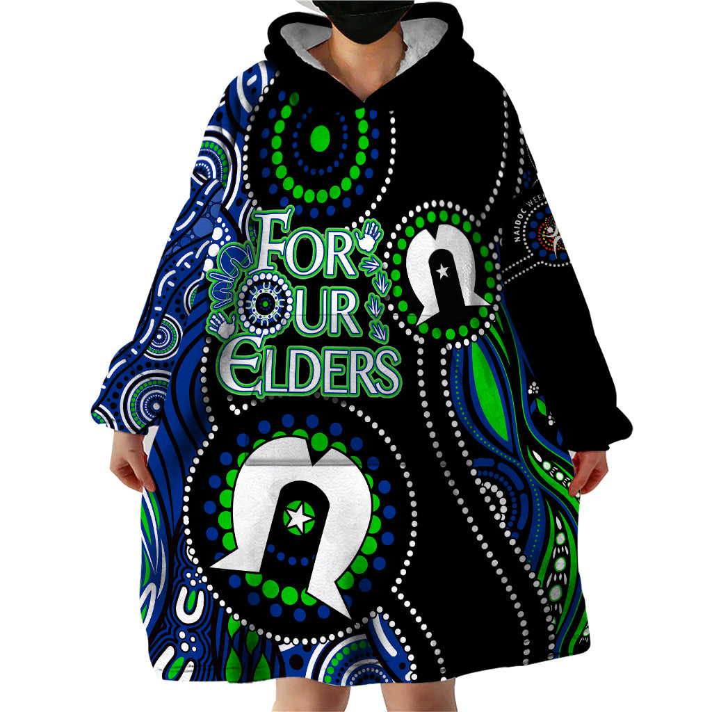 Personalised NAIDOC 2023 Wearable Blanket Hoodie Torres Strait For Our Elders - Vibe Hoodie Shop