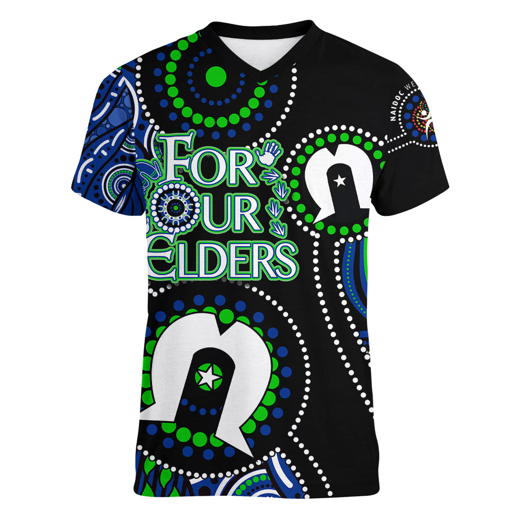 Personalised NAIDOC 2023 Women V Neck T Shirt Torres Strait For Our Elders - Vibe Hoodie Shop