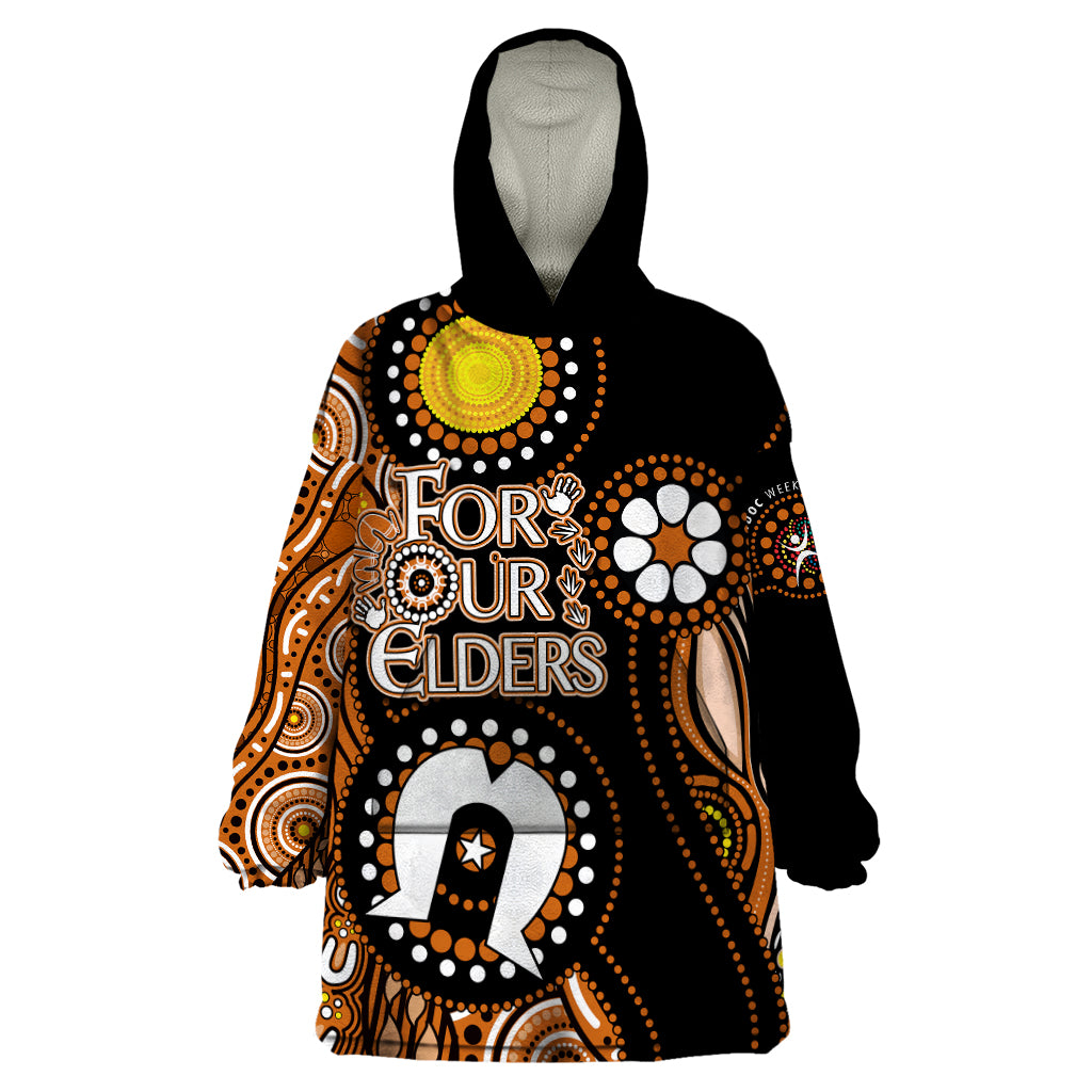 Personalised NAIDOC 2023 Wearable Blanket Hoodie Nothern Territory For Our Elders - Vibe Hoodie Shop