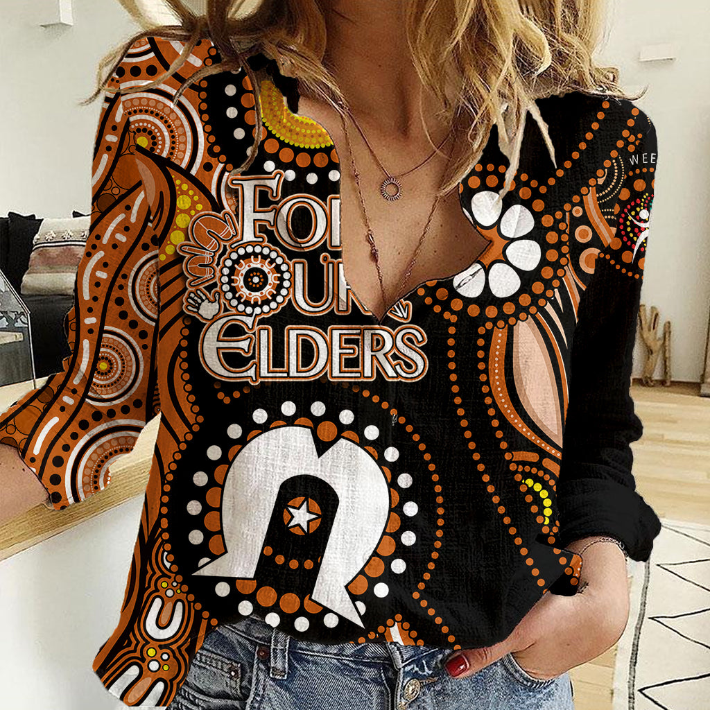 Personalised NAIDOC 2023 Women Casual Shirt Nothern Territory For Our Elders - Vibe Hoodie Shop