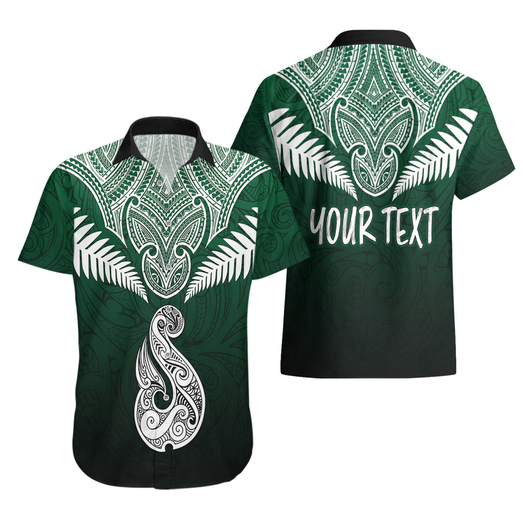 Personalised New Zealand Hawaiian Shirt Hei Matau Mix Silver Fern Basic - Vibe Hoodie Shop