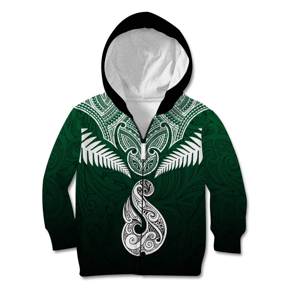 Personalised New Zealand Kid Hoodie Hei Matau Mix Silver Fern Basic - Vibe Hoodie Shop