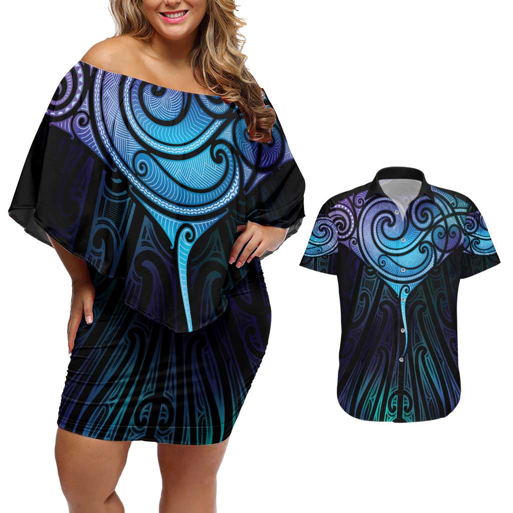 Aotearoa Maori Te Whai Rahi Couples Matching Off Shoulder Short Dress and Hawaiian Shirt Tala - Nowhere You Could Go That I Won't Be With You - Vibe Hoodie