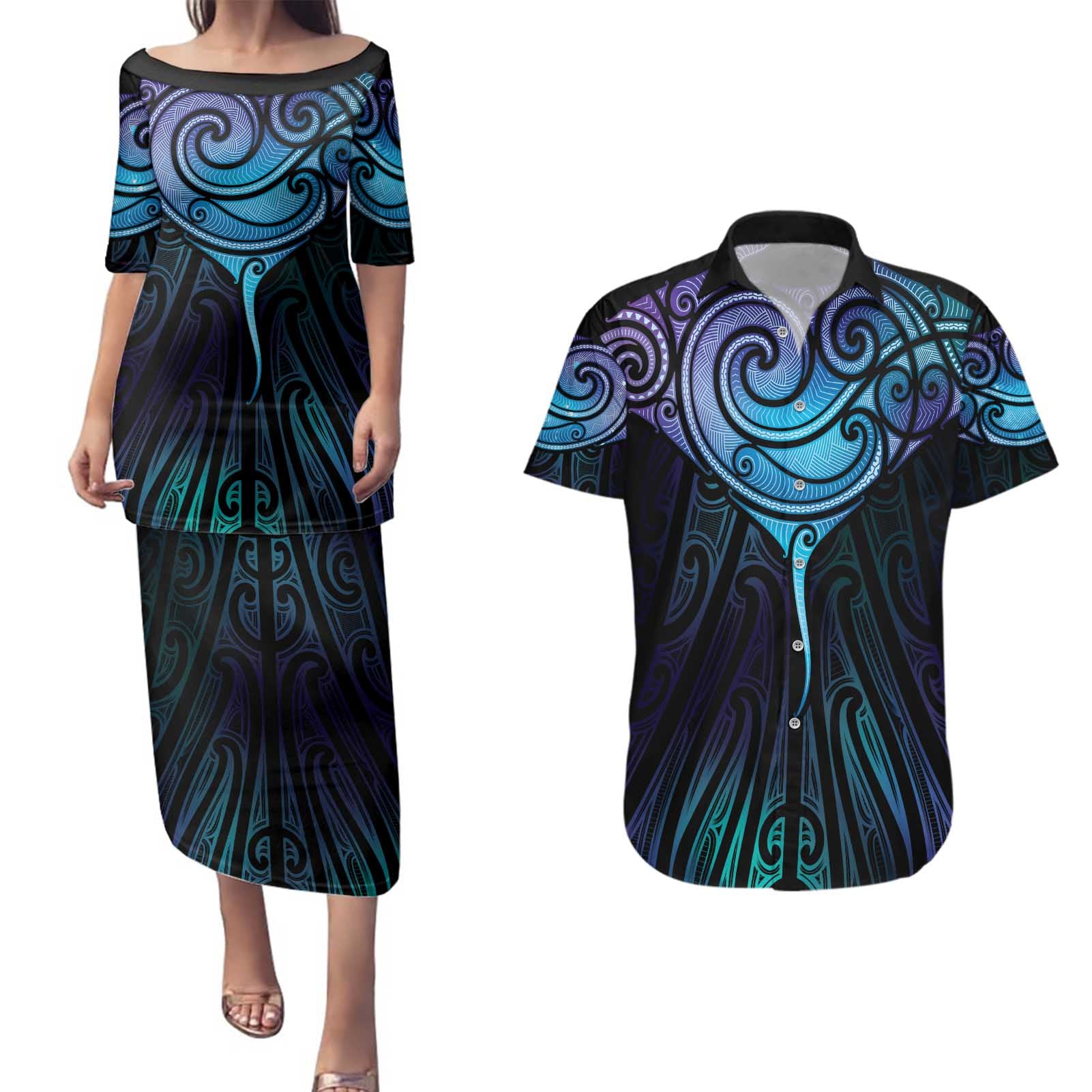 Aotearoa Maori Te Whai Rahi Couples Matching Puletasi and Hawaiian Shirt Tala - Nowhere You Could Go That I Won't Be With You - Vibe Hoodie