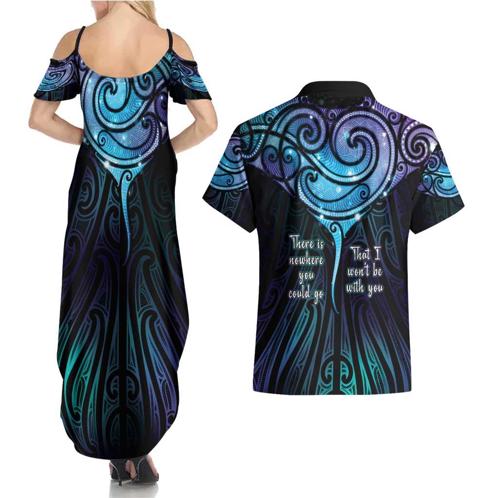 Aotearoa Maori Te Whai Rahi Couples Matching Summer Maxi Dress and Hawaiian Shirt Tala - Nowhere You Could Go That I Won't Be With You - Vibe Hoodie