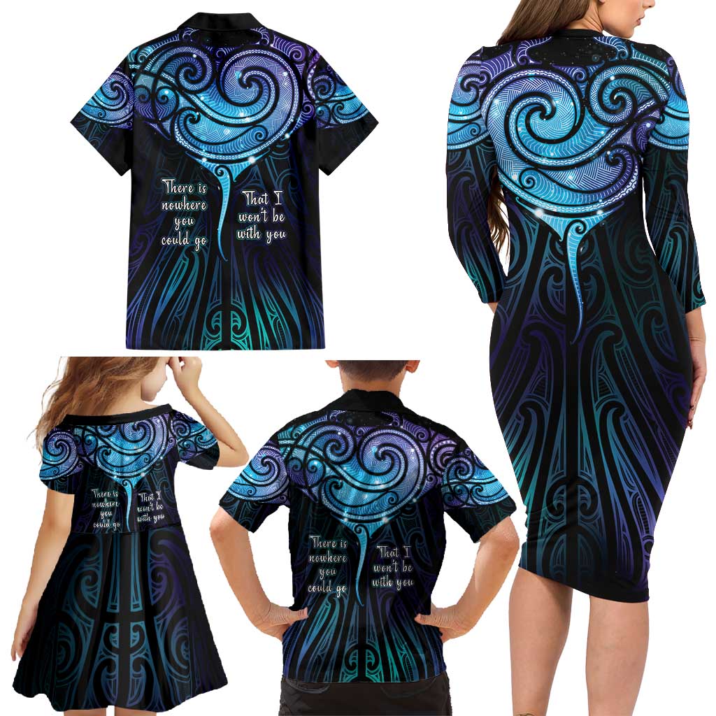 Aotearoa Maori Te Whai Rahi Family Matching Long Sleeve Bodycon Dress and Hawaiian Shirt Tala - Nowhere You Could Go That I Won't Be With You - Vibe Hoodie