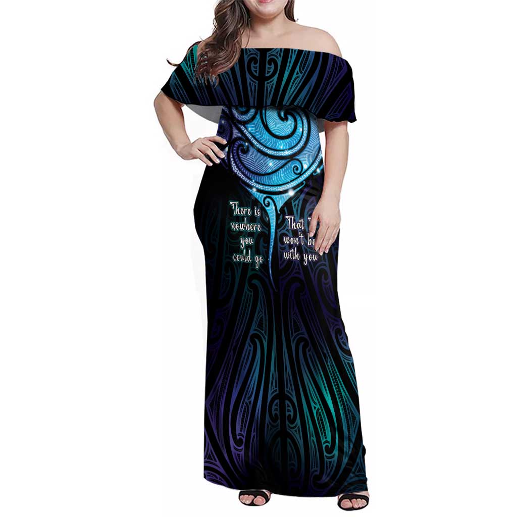 Aotearoa Maori Te Whai Rahi Family Matching Off Shoulder Maxi Dress and Hawaiian Shirt Tala - Nowhere You Could Go That I Won't Be With You - Vibe Hoodie