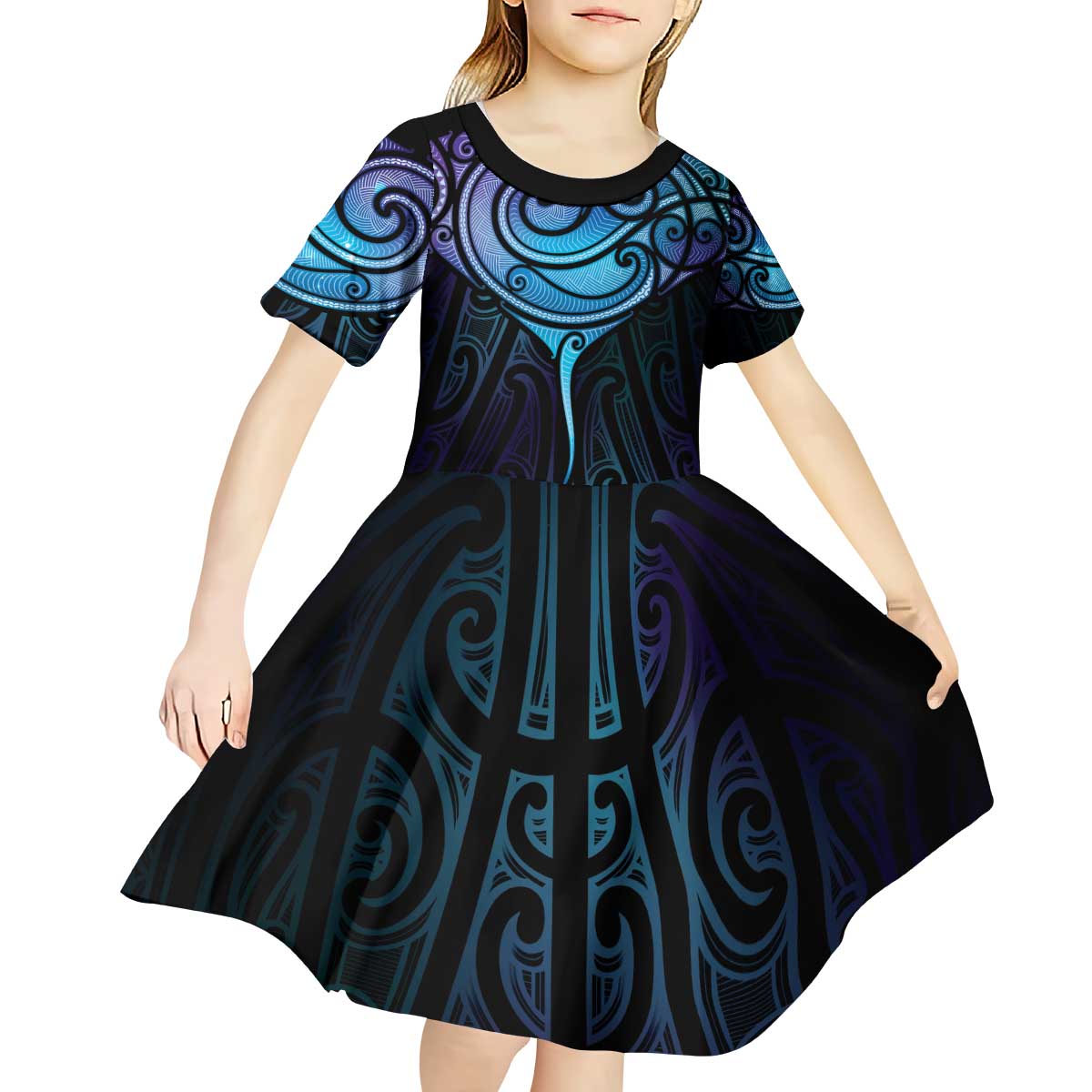 Aotearoa Maori Te Whai Rahi Kid Short Sleeve Dress Tala - Nowhere You Could Go That I Won't Be With You - Vibe Hoodie