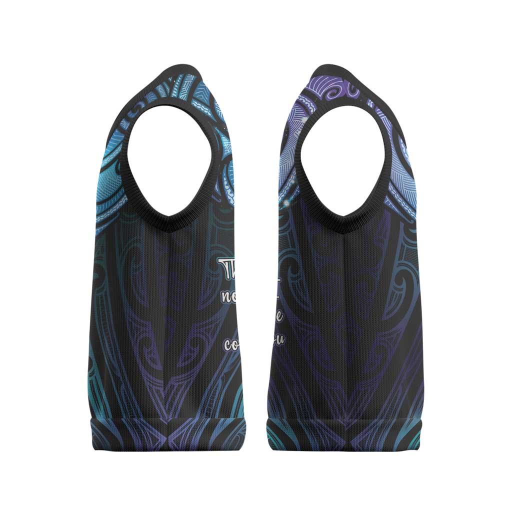 Aotearoa Maori Te Whai Rahi Christmas Knitted V-Neck Vest Tala - Nowhere You Could Go That I Won't Be With You - Vibe Hoodie