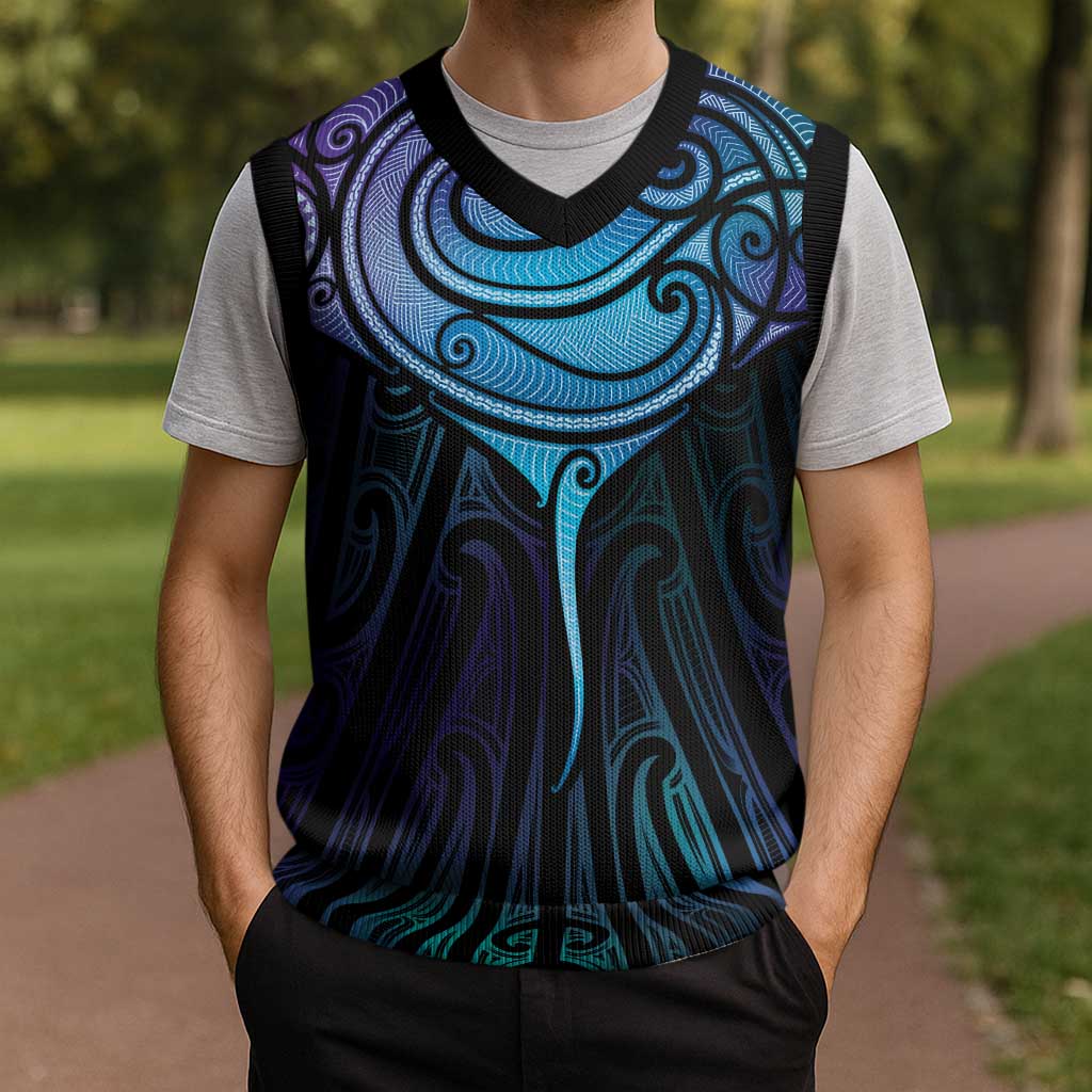 Aotearoa Maori Te Whai Rahi Christmas Knitted V-Neck Vest Tala - Nowhere You Could Go That I Won't Be With You - Vibe Hoodie