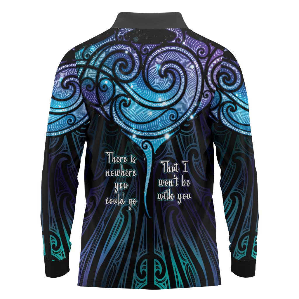 Aotearoa Maori Te Whai Rahi Long Sleeve Polo Shirt Tala - Nowhere You Could Go That I Won't Be With You - Vibe Hoodie